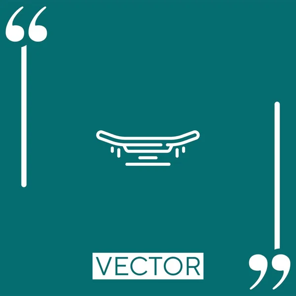 Skateboard Vector Icon Icono Lineal Línea Carrera Editable — Archivo Imágenes Vectoriales