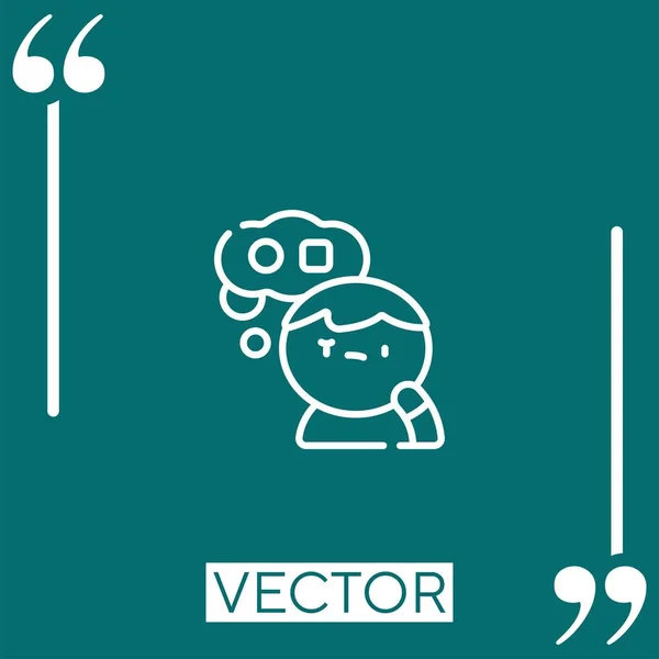 Pensamiento Vector Icono Icono Lineal Línea Carrera Editable — Vector de stock