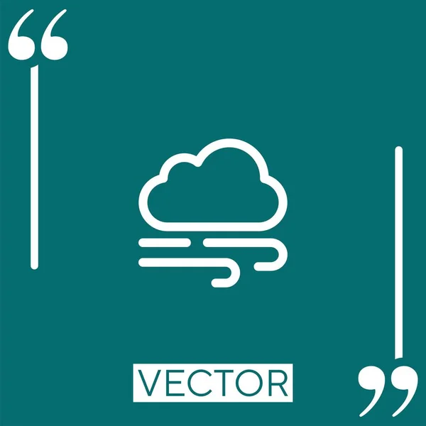 Wind Vector Icon Icona Lineare Linea Corsa Modificabile — Vettoriale Stock