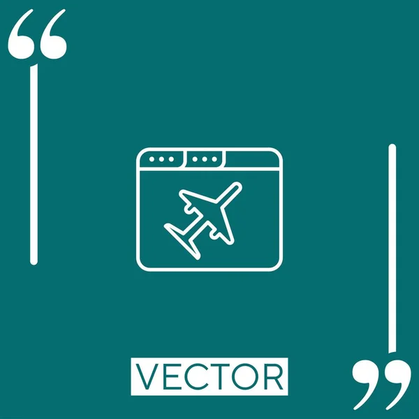 Sitio Web Icono Vectorial Icono Lineal Línea Carrera Editable — Vector de stock