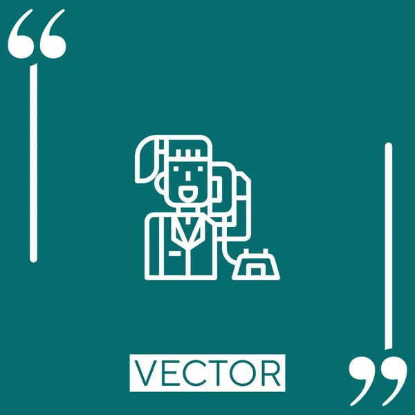 Call Center Vector Icon Icono Lineal Línea Carrera Editable — Vector de stock