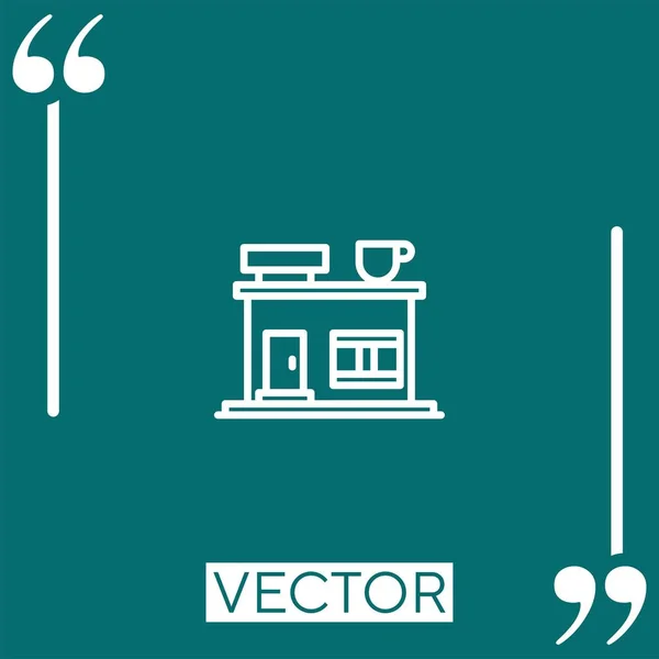 Coffeeshop Vektorsymbol Lineares Symbol Editierbare Strichlinie — Stockvektor