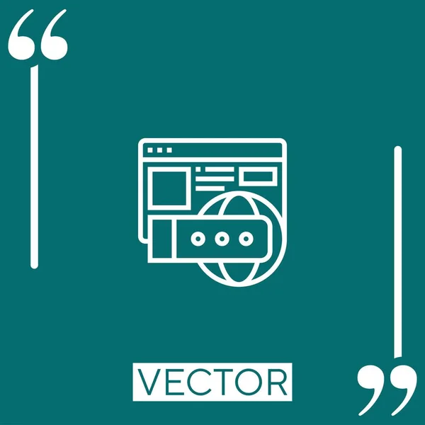 Ícone Vetor Domínio Ícone Linear Linha Curso Editável — Vetor de Stock