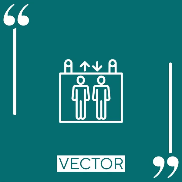 Elevator Vektor Symbol Lineares Symbol Editierbare Strichlinie — Stockvektor