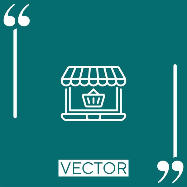 Online Shopping Vektor Symbol Lineares Symbol Editierbare Strichlinie — Stockvektor