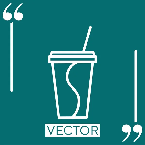 Quitar Soda Vector Icono Icono Lineal Línea Carrera Editable — Vector de stock