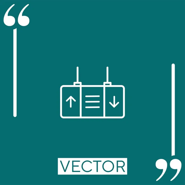 Vektorsymbol Lineares Symbol Anzeigen Bearbeitbare Strichlinie — Stockvektor