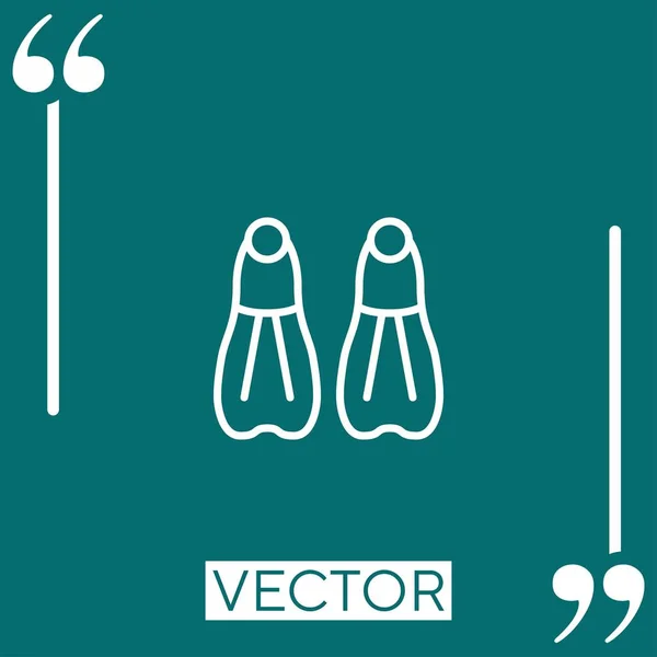 Uszonyok Vektor Ikon Lineáris Ikon Szerkeszthető Simított Vonal — Stock Vector