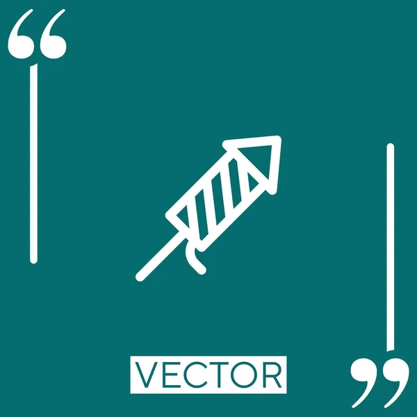 Icône Vectorielle Pétard Icône Linéaire Ligne Caressée Modifiable — Image vectorielle