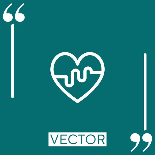 Icono Del Vector Frecuencia Cardíaca Icono Lineal Línea Acariciada Editable — Archivo Imágenes Vectoriales