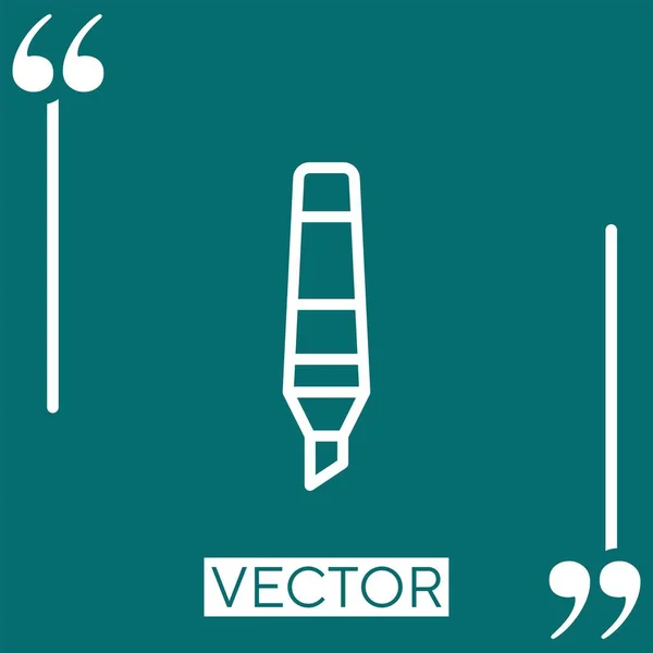 Textmarker Vektorsymbol Lineares Symbol Bearbeitbare Strichlinie — Stockvektor