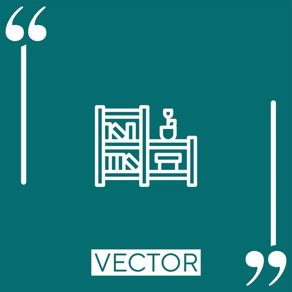 Home Dekoration Vektor Symbol Lineares Symbol Bearbeitbare Strichlinie — Stockvektor