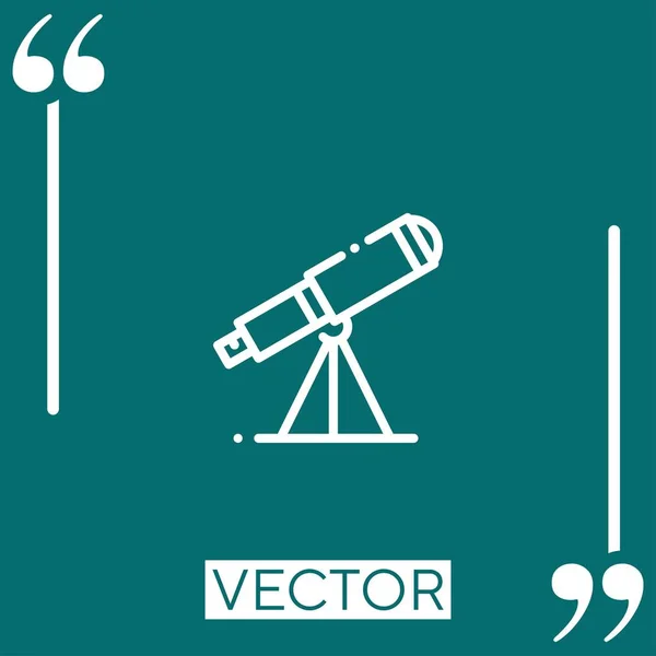 Ícone Vetorial Telescópio Ícone Linear Linha Encadeada Editável — Vetor de Stock