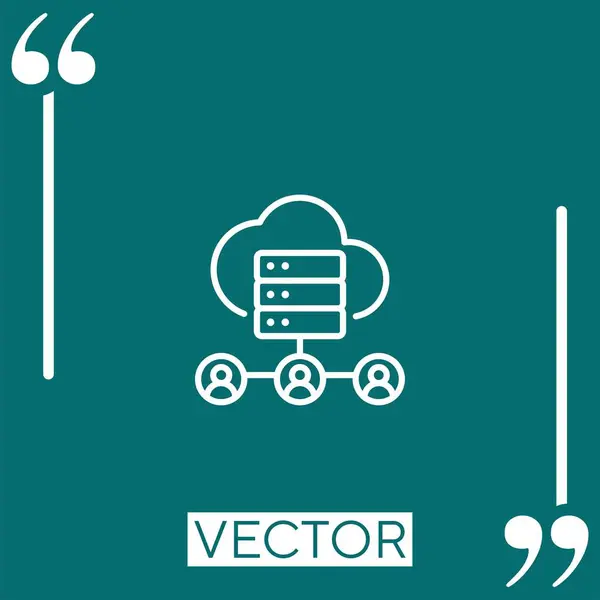 Icône Vectorielle Collecte Données Icône Linéaire Ligne Course Modifiable — Image vectorielle
