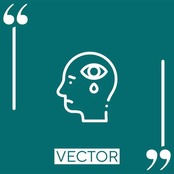 Ícone Vetor Depressão Ícone Linear Linha Encadeada Editável — Vetor de Stock