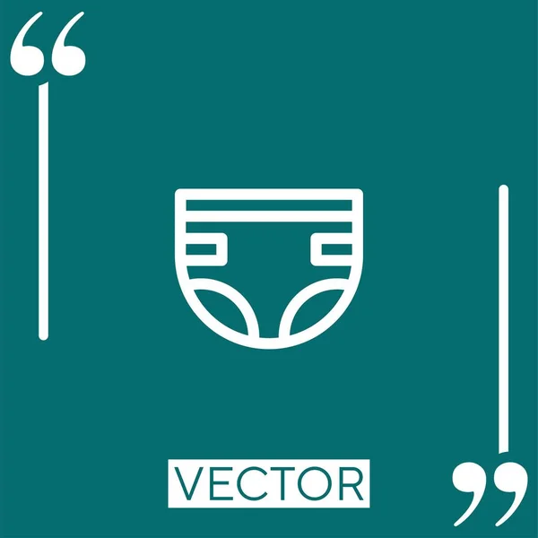 Иконка Вектором Подгузника Редактируемая Линия — стоковый вектор
