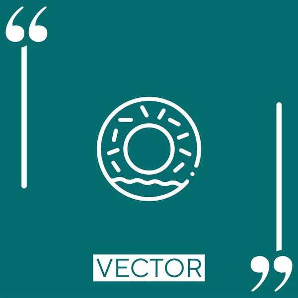 Иконка Вектора Пончика Линейная Редактируемая Линия — стоковый вектор