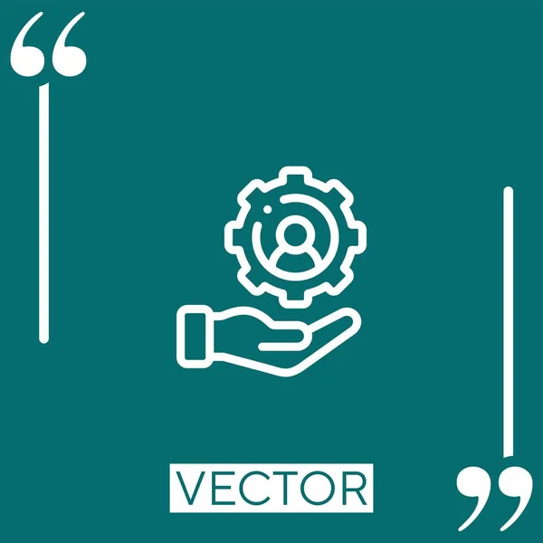 Icono Del Vector Engranajes Icono Lineal Línea Acariciada Editable — Archivo Imágenes Vectoriales