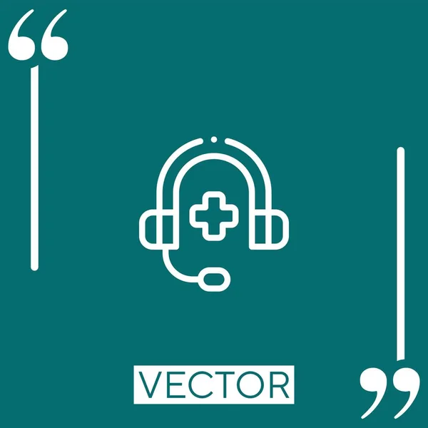 Auriculares Icono Vectorial Icono Lineal Línea Acariciada Editable — Archivo Imágenes Vectoriales