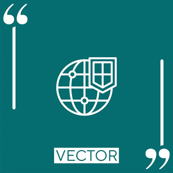 Иконка Сетевого Вектора Редактируемая Линия — стоковый вектор
