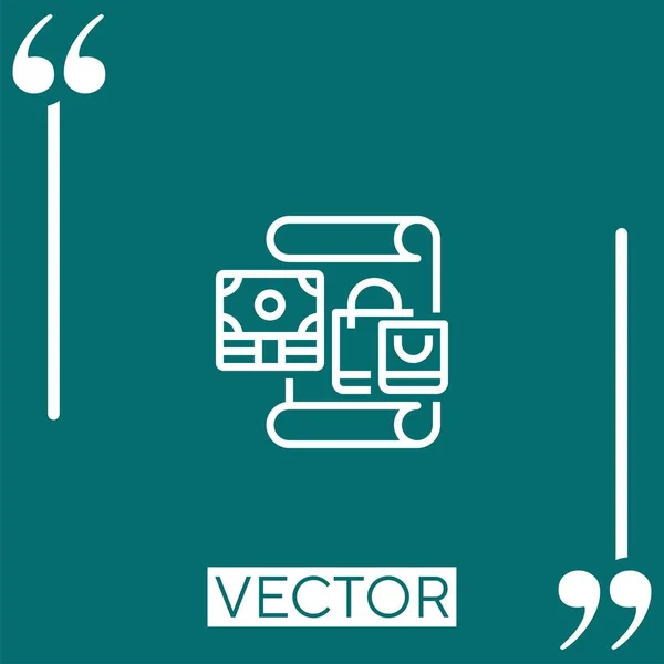Icône Vectorielle Paiement Icône Linéaire Ligne Caressée Modifiable — Image vectorielle