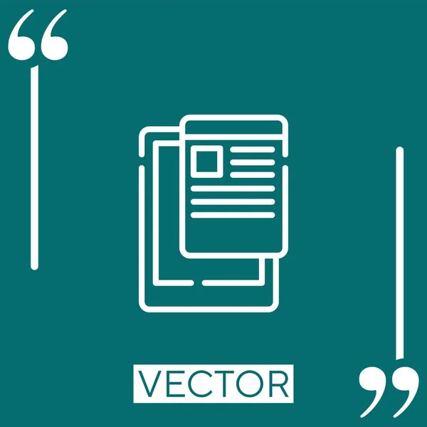 Ebook Vector Icono Icono Lineal Línea Carrera Editable — Vector de stock