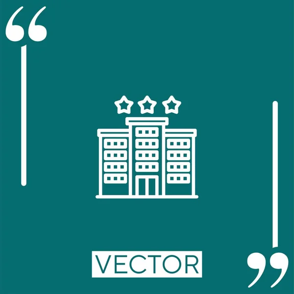 Ícone Vetorial Hotel Ícone Linear Linha Curso Editável — Vetor de Stock