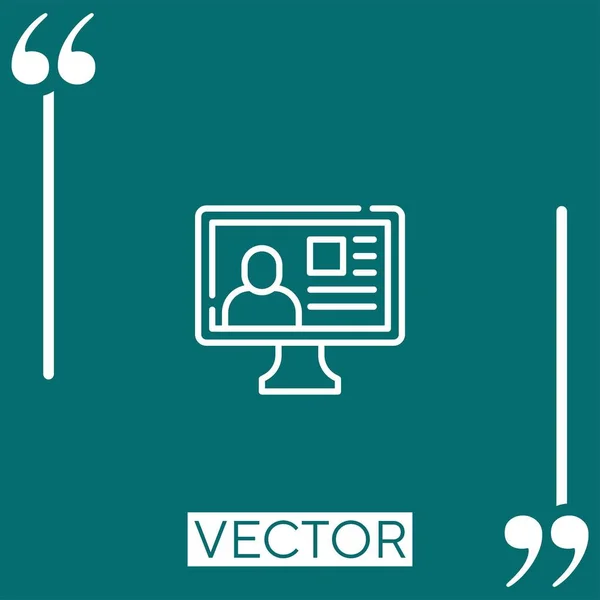 Icono Del Vector Informático Icono Lineal Línea Carrera Editable — Archivo Imágenes Vectoriales