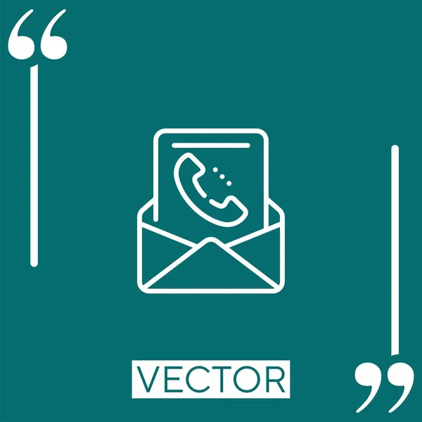 Icono Vector Correo Icono Lineal Línea Carrera Editable — Vector de stock