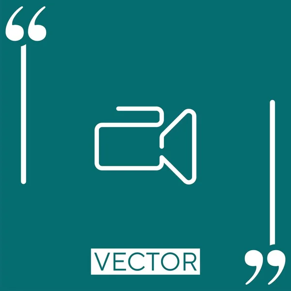 Ícone Vetor Câmera Vídeo Ícone Linear Linha Curso Editável — Vetor de Stock