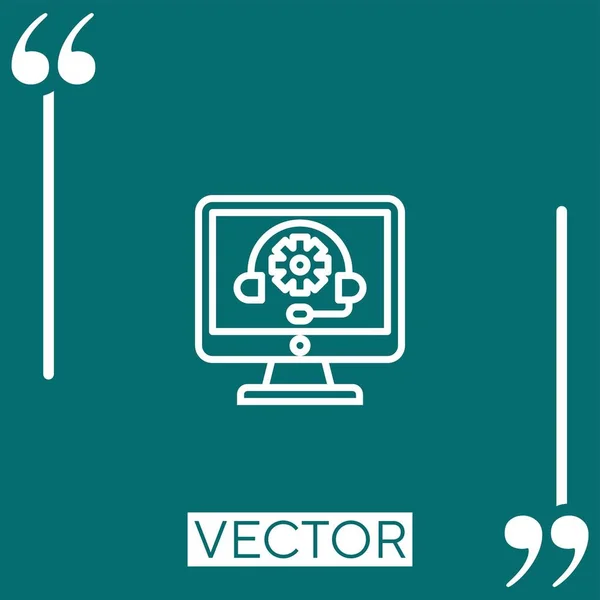 Call Center Icône Vectorielle Icône Linéaire Ligne Course Modifiable — Image vectorielle