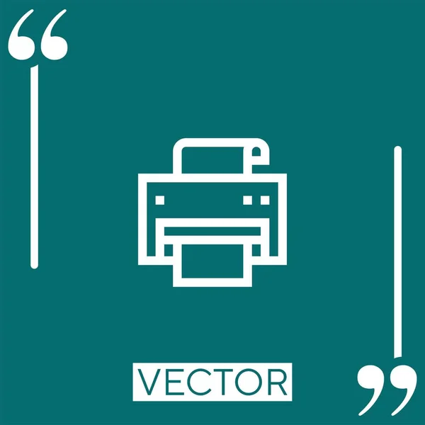 Ícone Vetor Impressora Ícone Linear Linha Curso Editável — Vetor de Stock