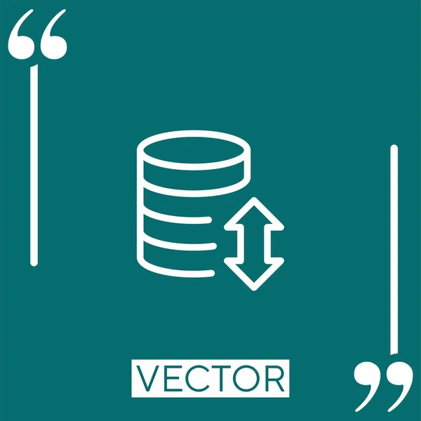 Transferencia Datos Icono Vectorial Icono Lineal Línea Carrera Editable — Vector de stock