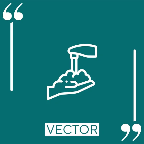 Icono Del Vector Del Grifo Agua Icono Lineal Línea Carrera — Vector de stock