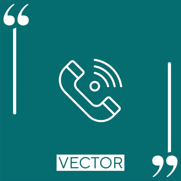 Call Vector Icon Icono Lineal Línea Carrera Editable — Vector de stock