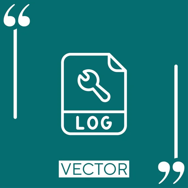 Log Format Vector Icon Icono Lineal Línea Carrera Editable — Vector de stock