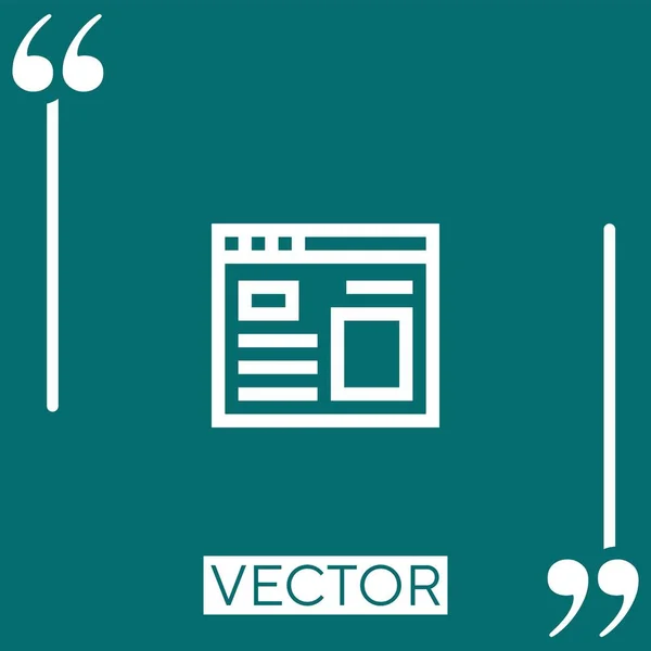 Browser Vector Icoon Lineair Icoon Aanpasbare Slaglijn — Stockvector