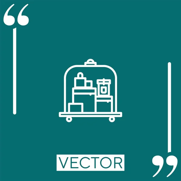 Icono Del Vector Equipaje Icono Lineal Línea Carrera Editable — Vector de stock