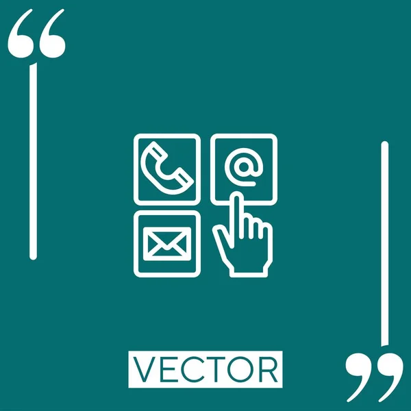 Ícone Vetor Comunicação Ícone Linear Linha Curso Editável — Vetor de Stock