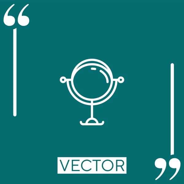 Ícone Vetor Espelho Ícone Linear Linha Curso Editável — Vetor de Stock