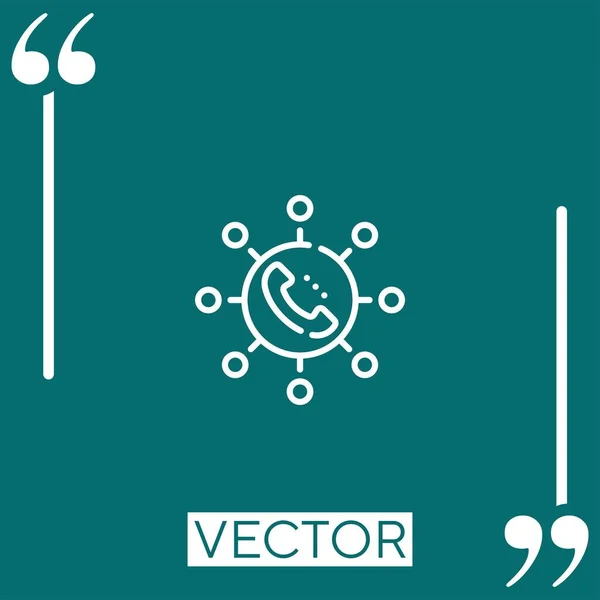 Icône Vectorielle Réseau Icône Linéaire Ligne Course Modifiable — Image vectorielle