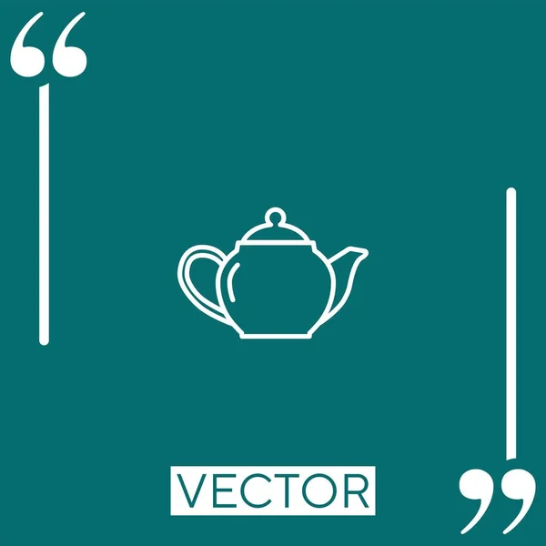 Tetera Vector Icono Icono Lineal Línea Carrera Editable — Vector de stock