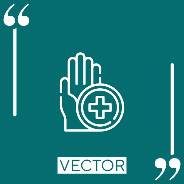 Ícone Vetor Mão Ícone Linear Linha Curso Editável —  Vetores de Stock