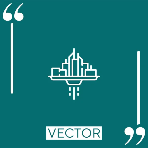 Ícone Vetor Cidade Ícone Linear Linha Curso Editável — Vetor de Stock