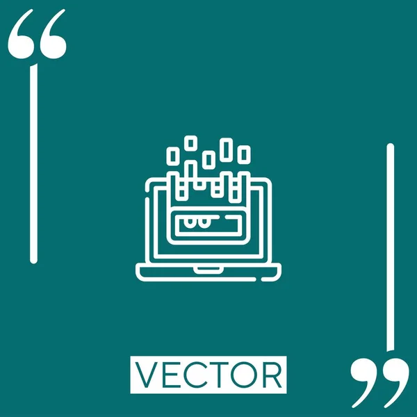 Ícone Vetor Dados Ícone Linear Linha Encadeada Editável — Vetor de Stock