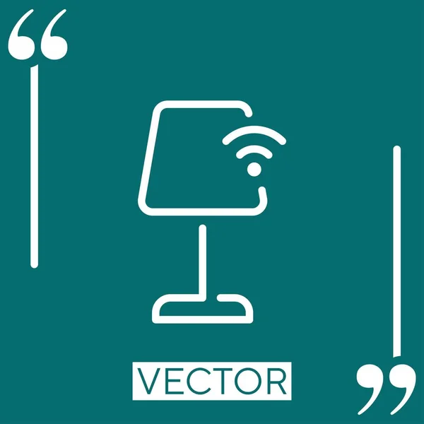 Stehlampen Vektorsymbol Lineares Symbol Bearbeitbare Strichlinie — Stockvektor