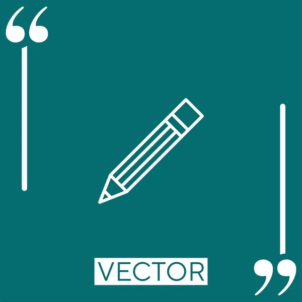 Lápiz Vector Icono Icono Lineal Línea Acariciada Editable — Vector de stock