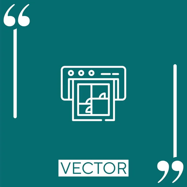 Иконка Вектора Принтера Линейная Редактируемая Линия — стоковый вектор