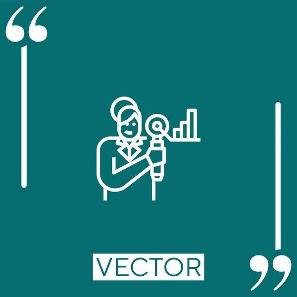 Icono Del Vector Investigación Icono Lineal Línea Acariciada Editable — Vector de stock