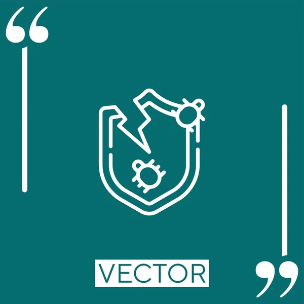 Schild Vektor Symbol Lineares Symbol Bearbeitbare Strichlinie — Stockvektor